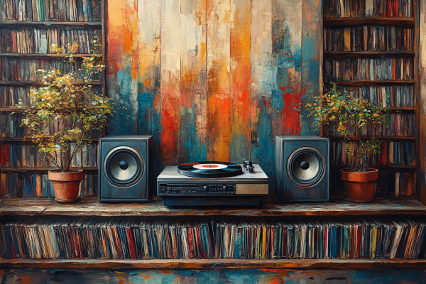Vinilų magija ir muzikinė erdvė Paveikslas