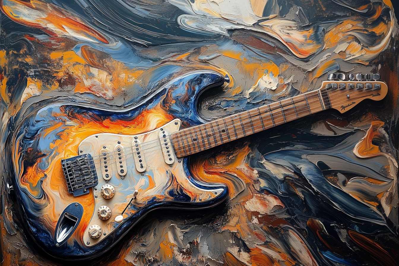 Elektrinės Gitaros Harmonija Paveikslas